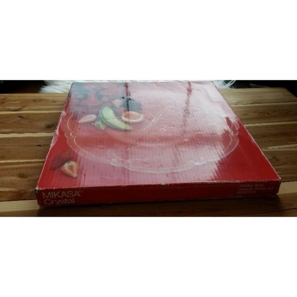 Makasa Crystal Holiday Bells Platter 14.75" RC197/516 Christmas Hostess Dish. - Picture 5 of 12